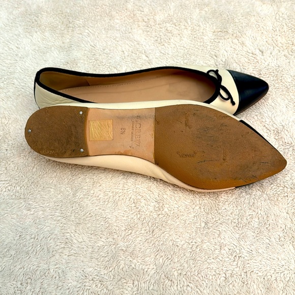 J Crew Cream and Black Ballet Flats. Size 8.5 - Picture 4 of 4